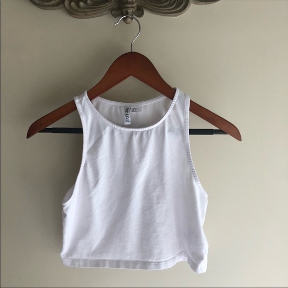 H&M Tops - H&M Divided White Cropped Tank Top - Small
